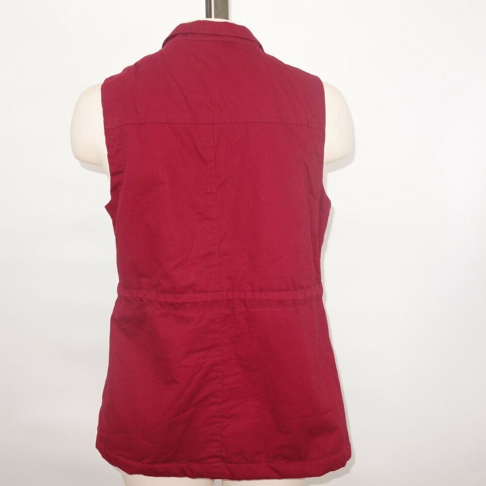 Love Tree Faux Fur Lined Anorak Utility Hooded Vest Red Maroon Women's Small - Picture 6 of 10